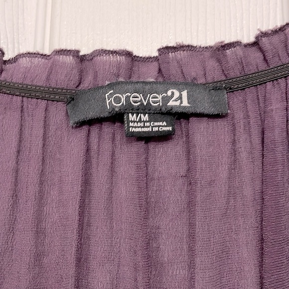 Dark Purple Blouse w/ Lace Accents - Forever 21, Medium - Picture 5 of 6